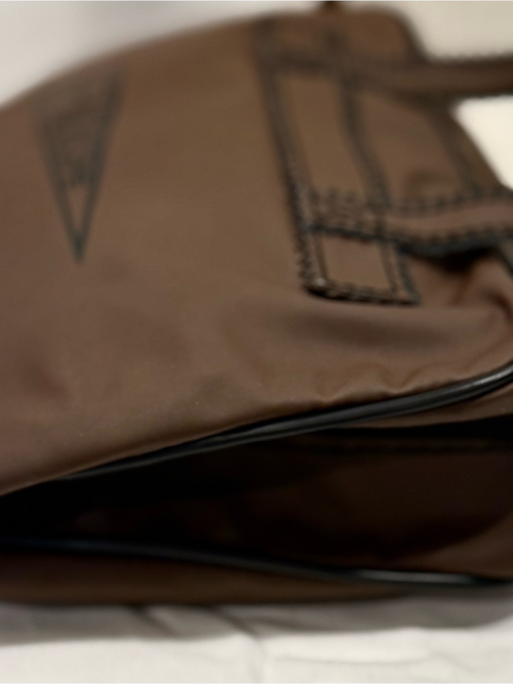 Vintage Fendissime Brown Coated Nylon Small Duffle Handbag - Picture 5 of 9